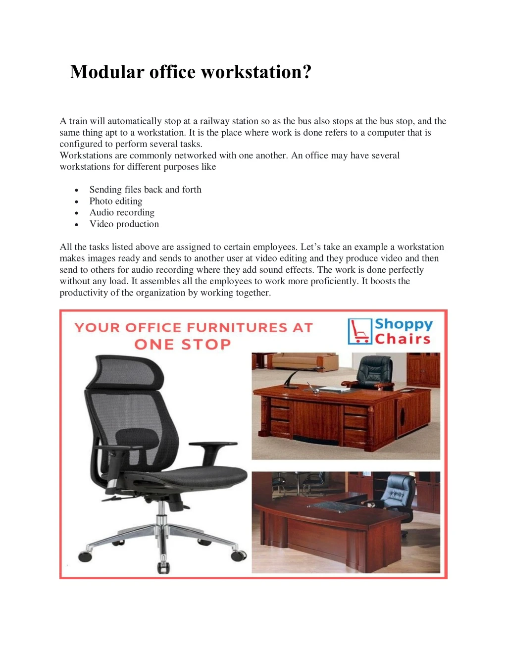 modular office workstation