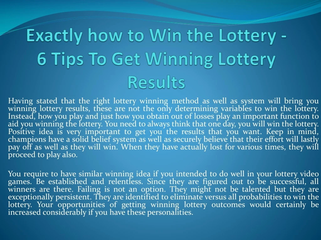 exactly how to win the lottery 6 tips to get winning lottery results