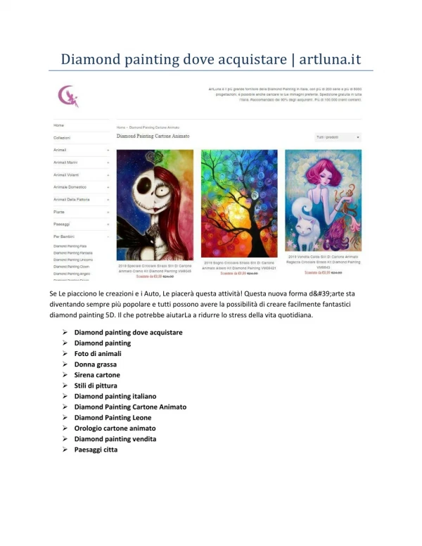 diamond painting dove acquistare artluna it