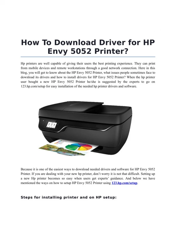 How To Download Driver for HP Envy 5052 Printer?