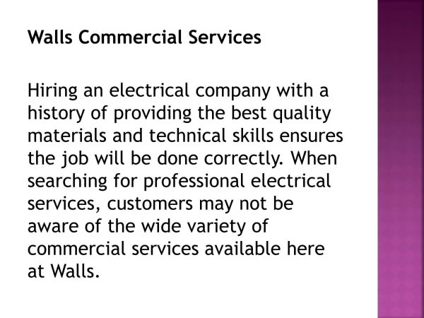 Walls Commercial Services Nanaimo