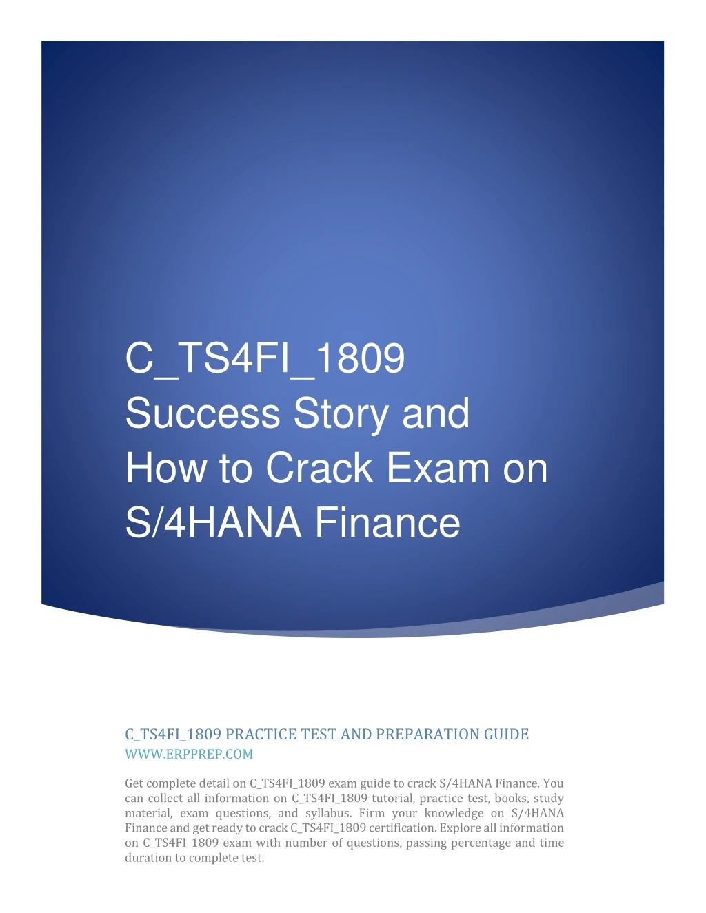 c ts4fi 1809 success story and how to crack exam