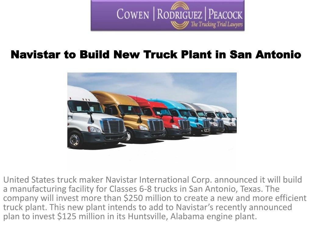navistar to build new truck plant in san antonio