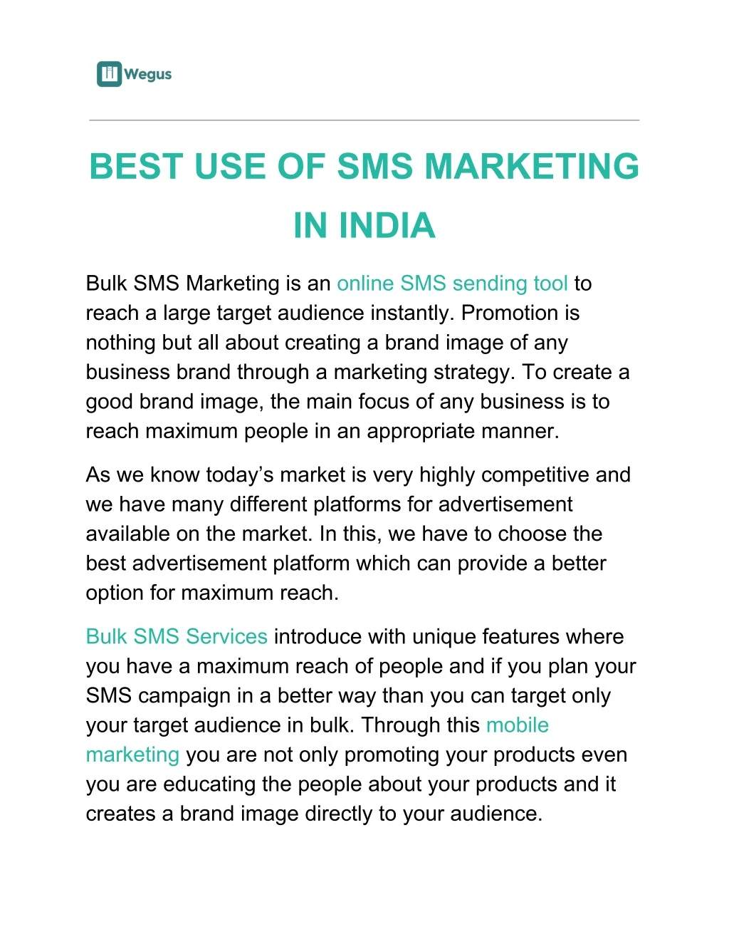 best use of sms marketing
