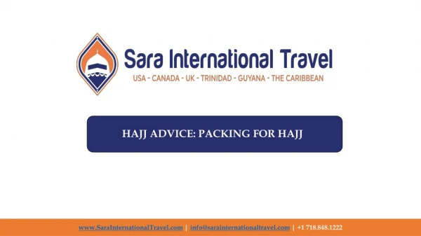 Hajj Advice: Packing for Hajj - Sara International Travel