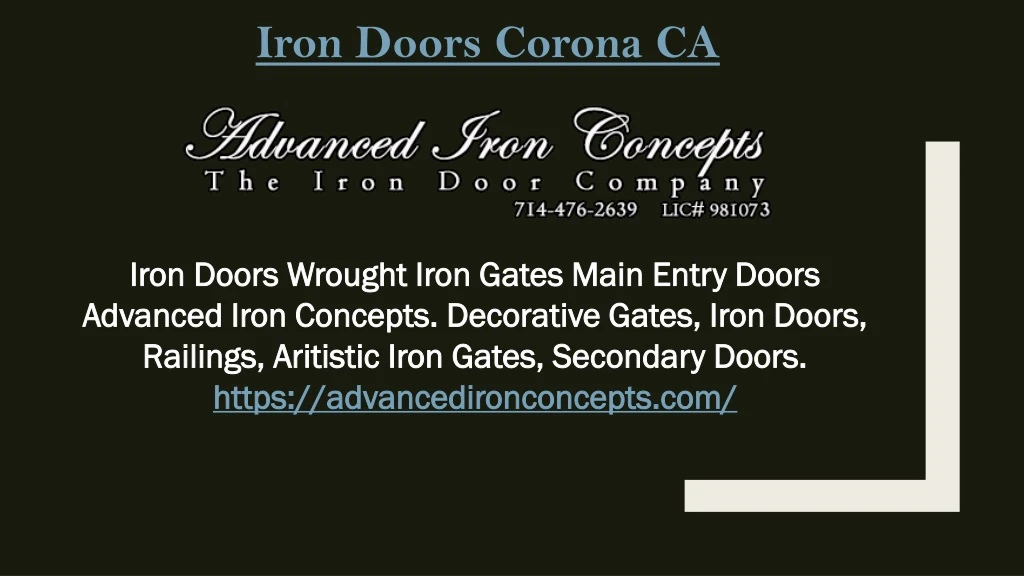 iron doors corona ca