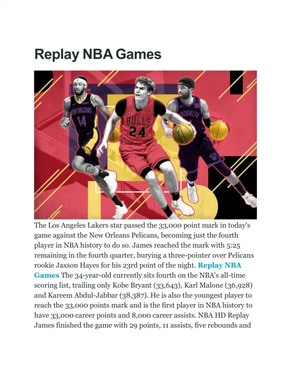 Replay NBA Games