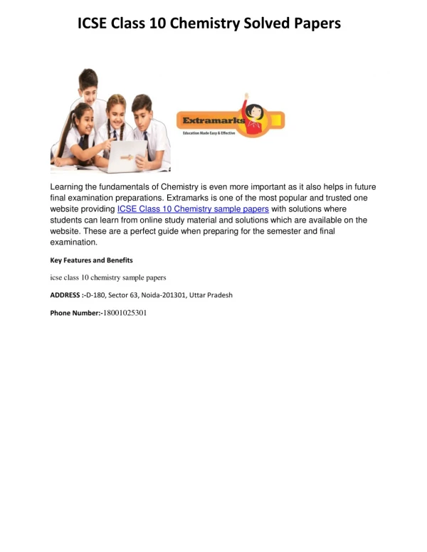 icse class 10 chemistry solved papers