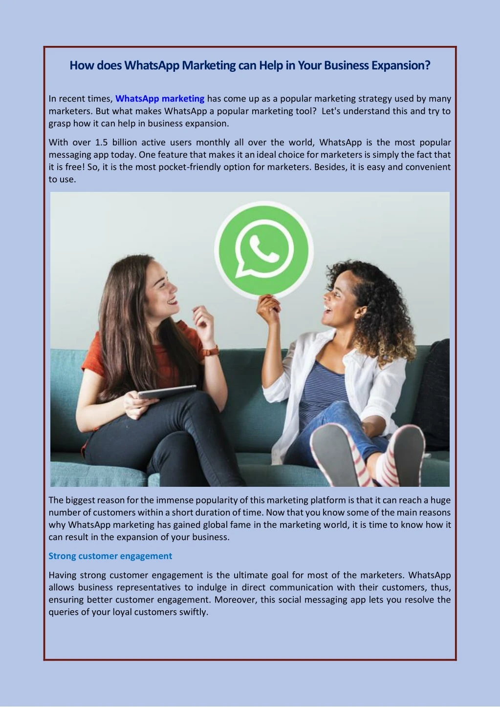 how does whatsapp marketing can help in your