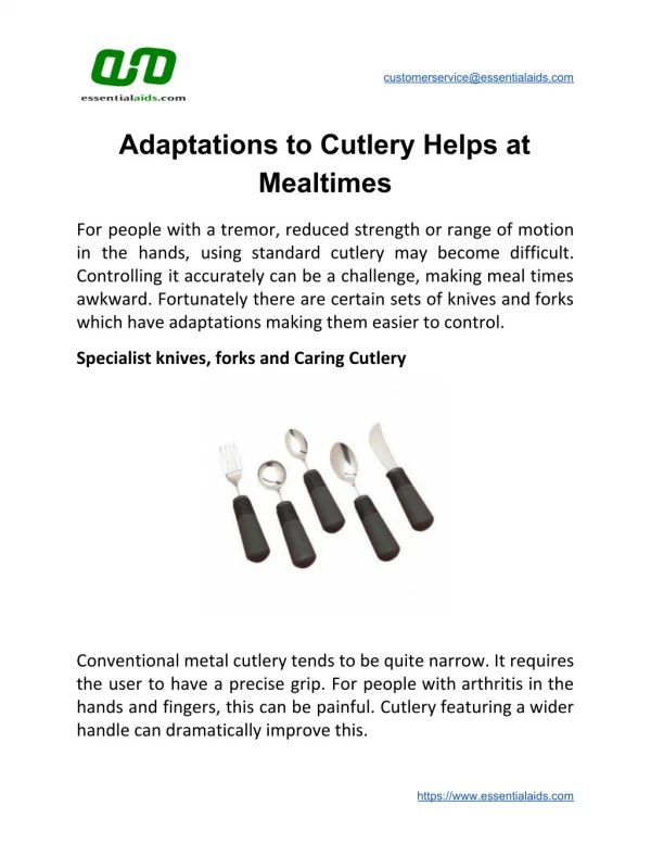 Adaptations to Cutlery Helps at Mealtimes