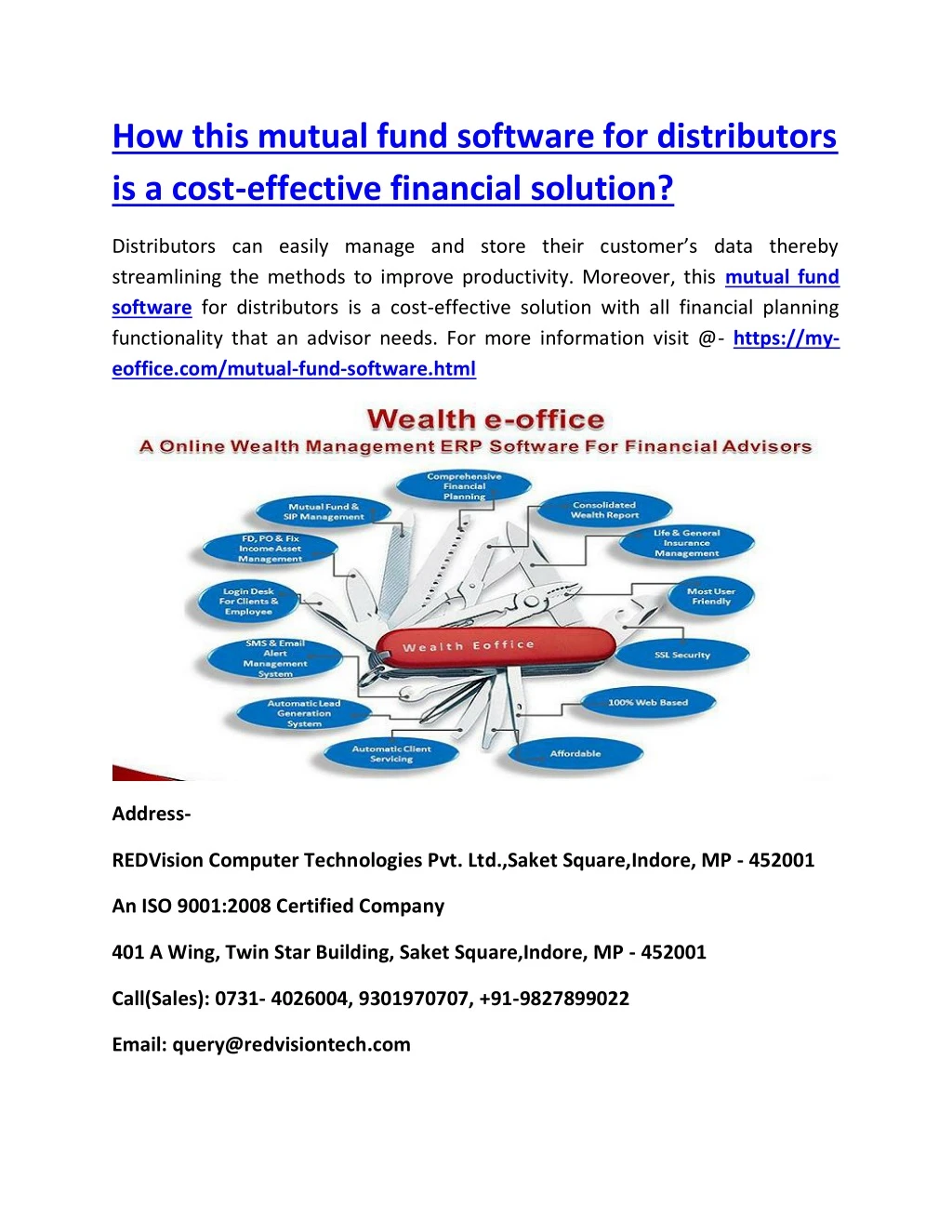 how this mutual fund software for distributors