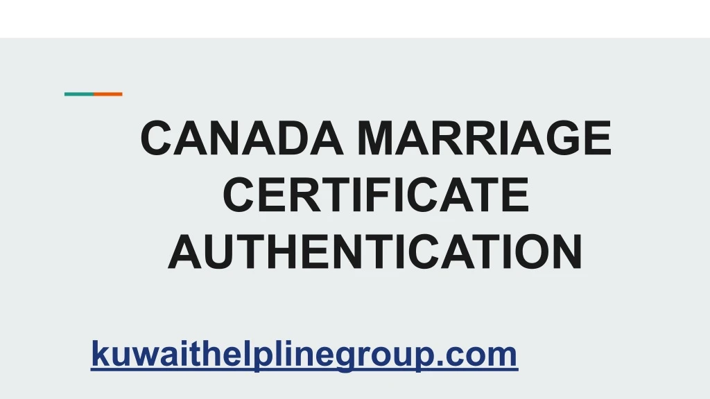 canada marriage certificate authentication