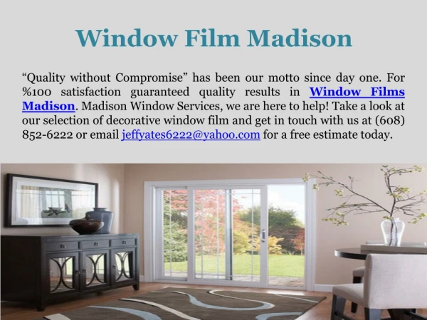 Window Film Madison - Madison Window Services