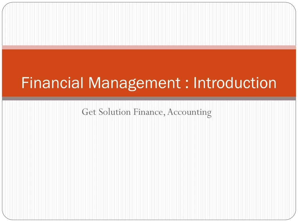financial management introduction