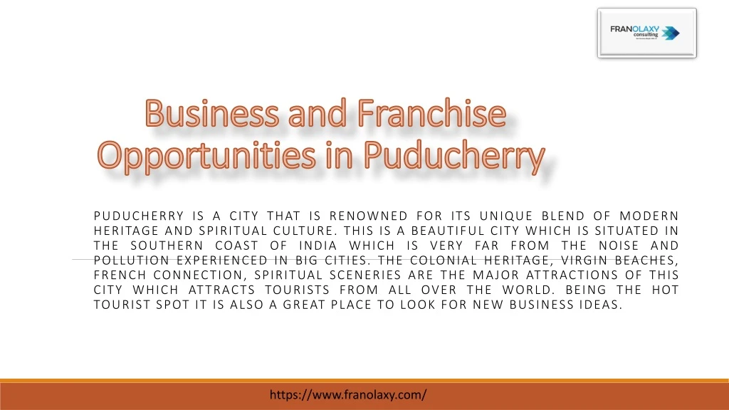 business and franchise opportunities in puducherry