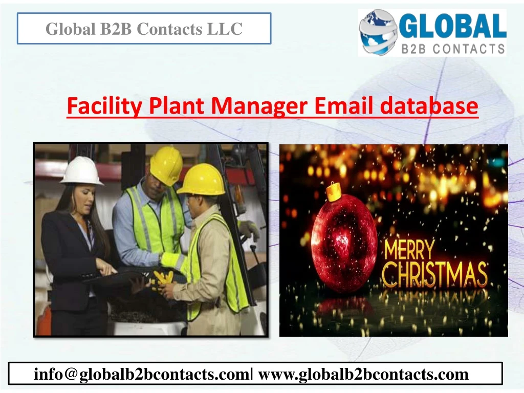 facility plant manager email database