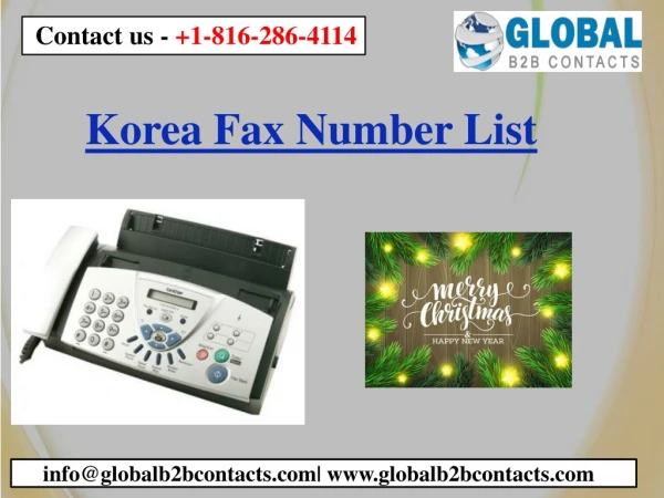 Korea Fax Number List  