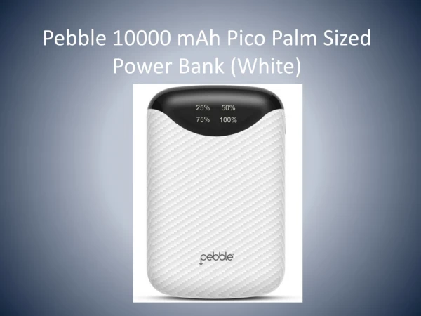 Pebble 10000 mAh Pico Palm Sized Power Bank (White)
