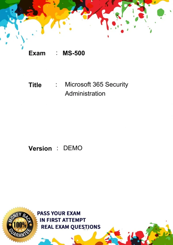 2020 Valid Microsoft  MS-500 Exam Questions