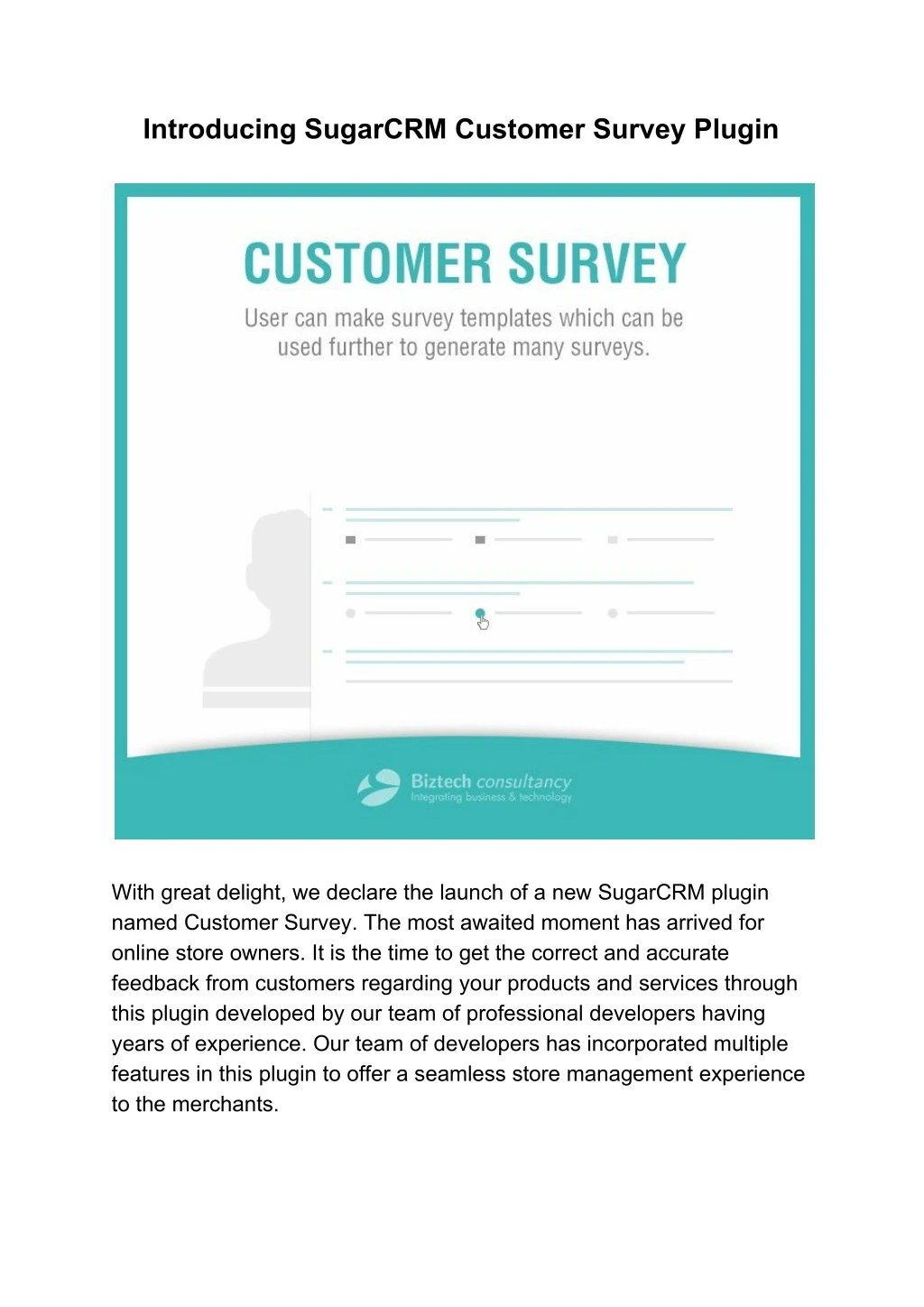 introducing sugarcrm customer survey plugin