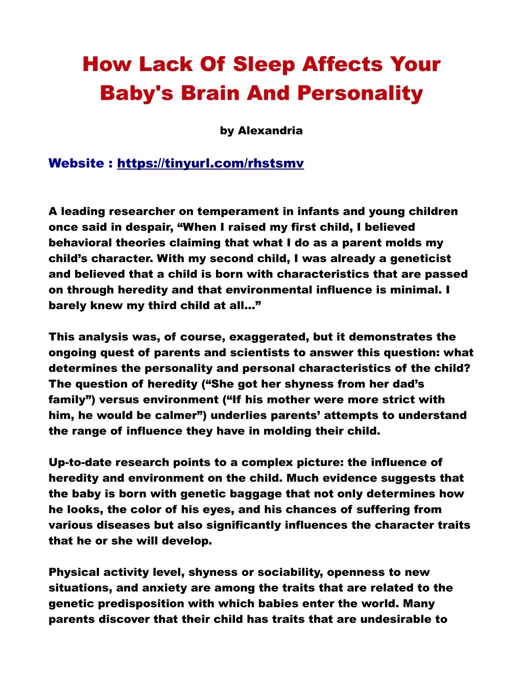 how lack of sleep affects your baby s brain