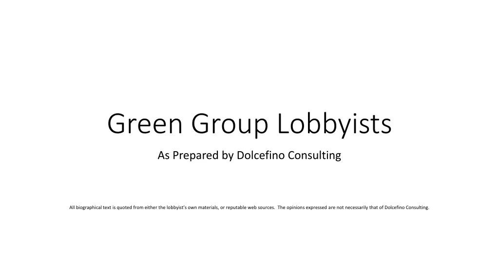 green group lobbyists