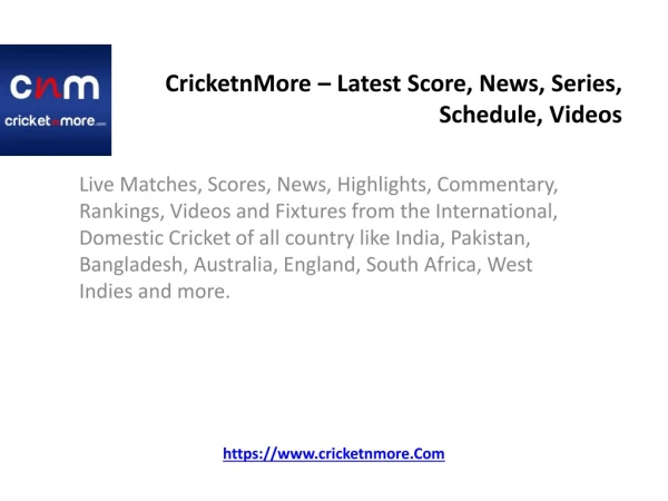 CricketnMore – Latest Score, News, Series, Schedule, Videos