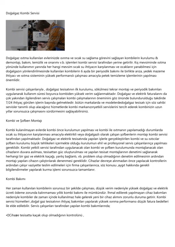 do algaz kombi servisi