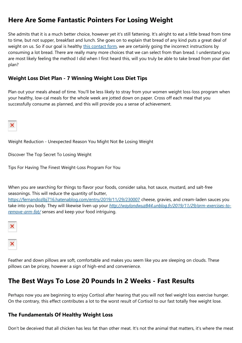 here are some fantastic pointers for losing weight