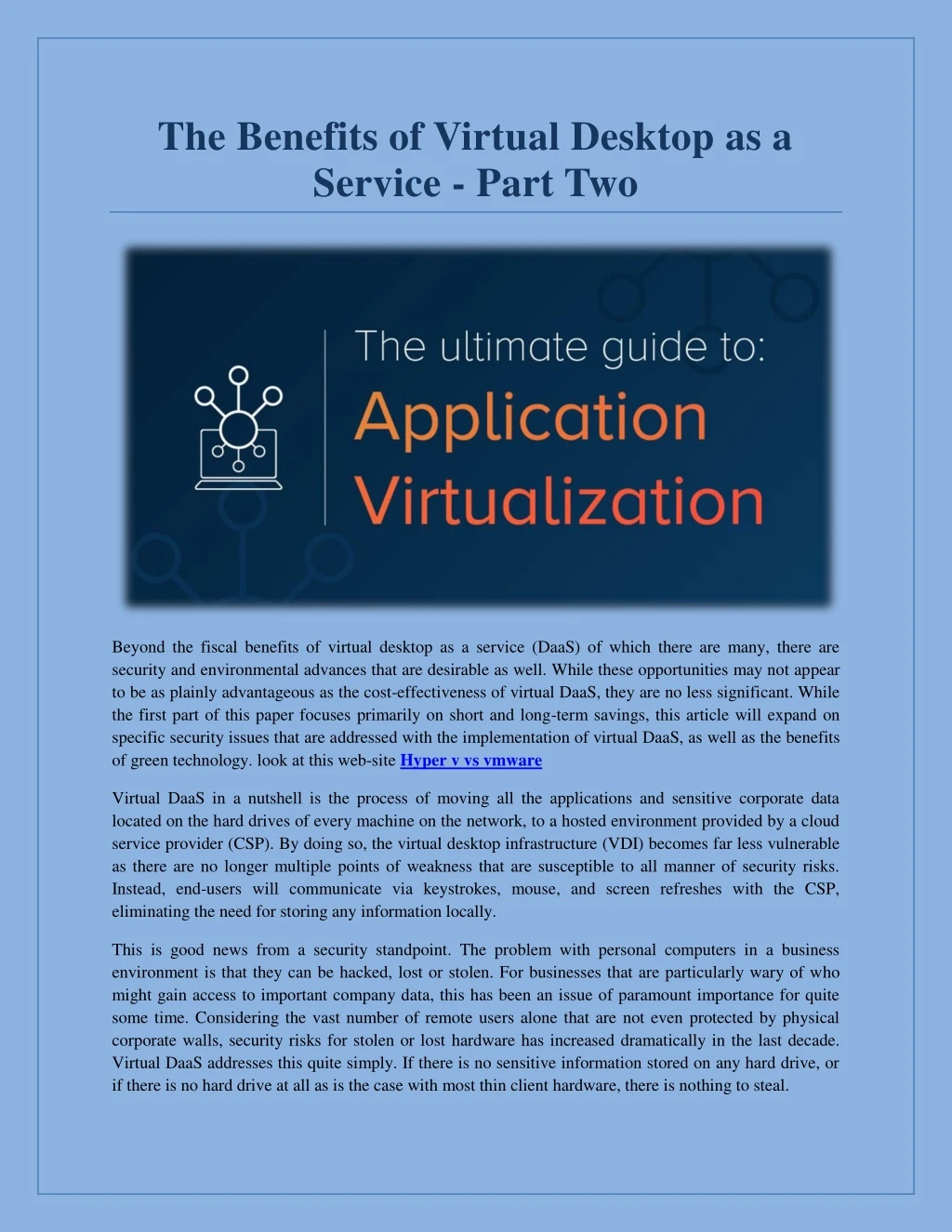 the benefits of virtual desktop as a service part