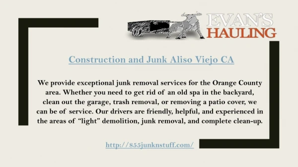 Construction and Junk Aliso Viejo CA