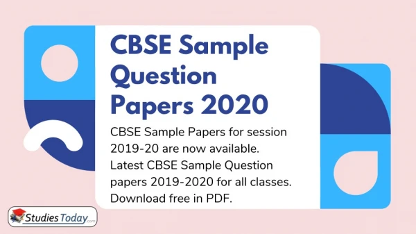 CBSE Sample Question Papers 2020 Free PDF for all classes