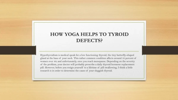 HOW YOGA HELPS IN CURING THYROID?