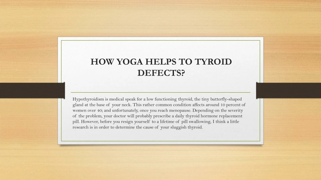 how yoga helps to tyroid defects