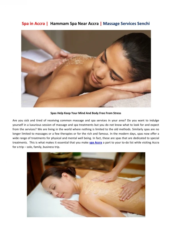 Hammam Spa and Massage Services Senchi