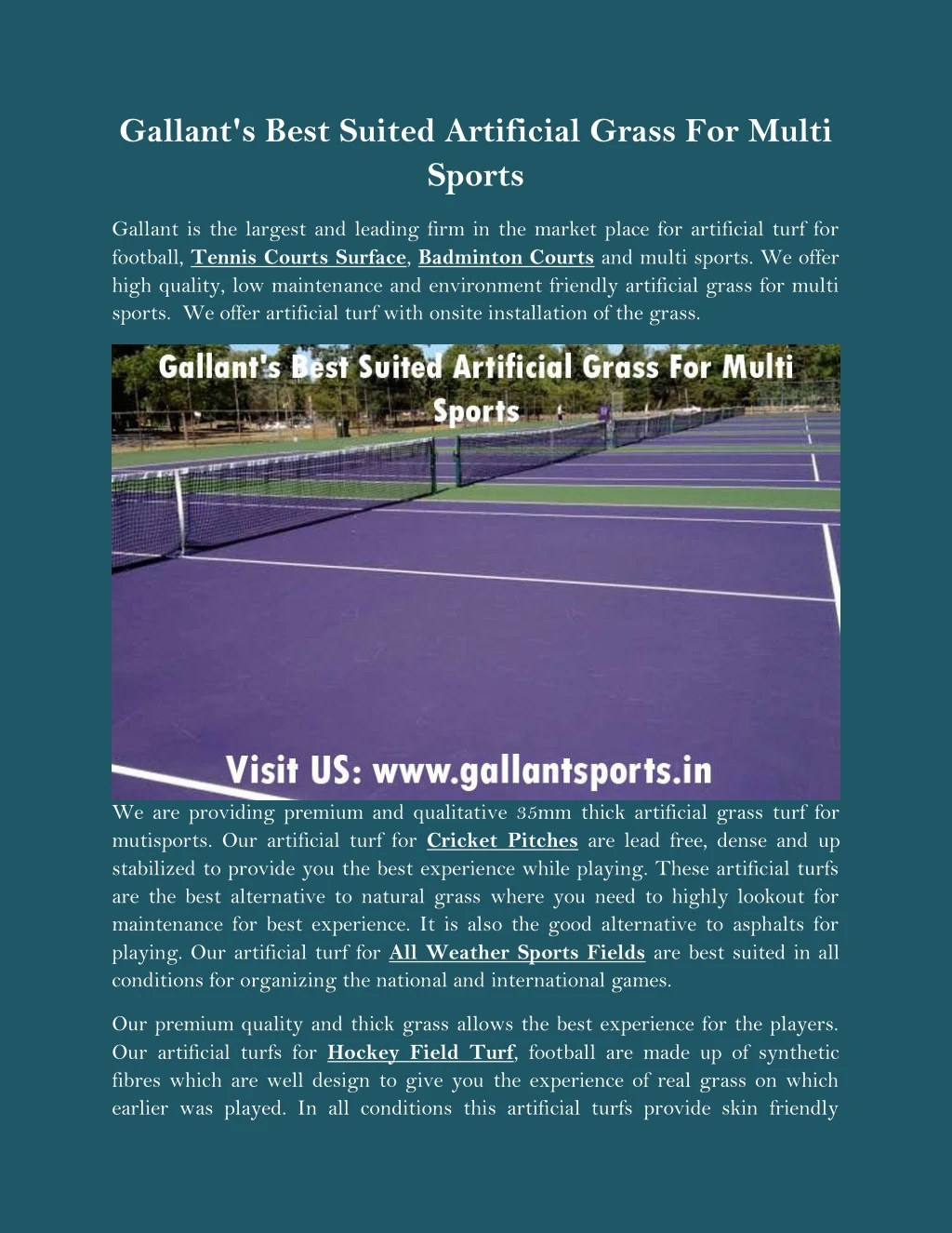 gallant s best suited artificial grass for multi