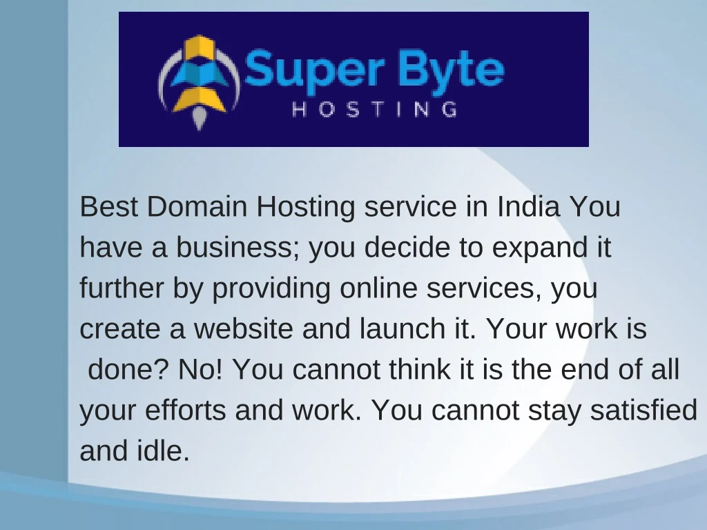 best domain hosting service in india you have