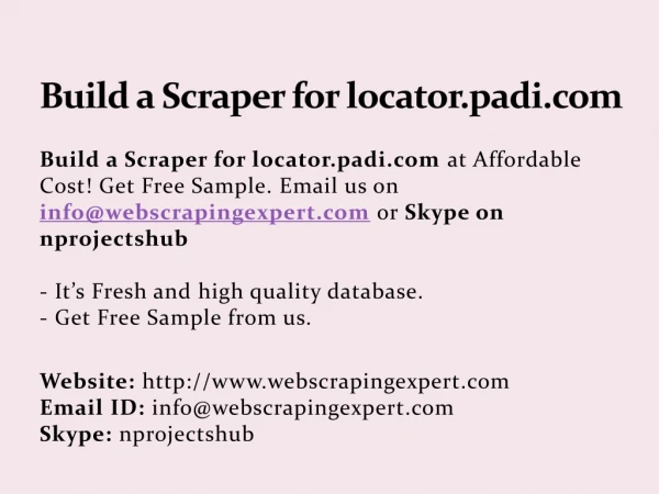 Build a Scraper for locator.padi.com