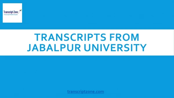 Transcripts from Jabalpur University