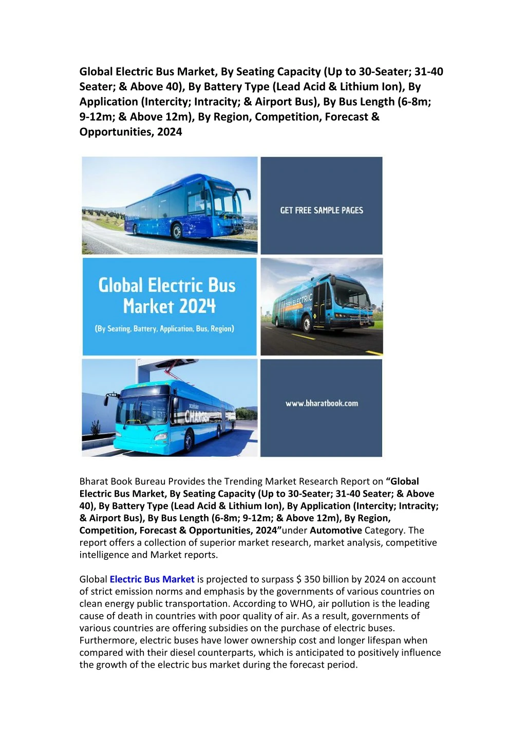global electric bus market by seating capacity