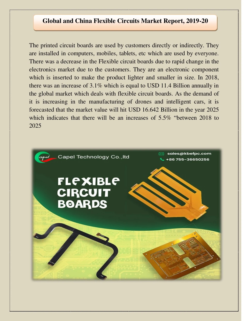 global and china flexible circuits market report