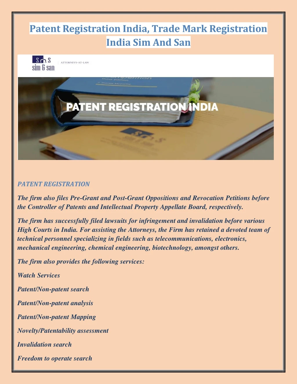 patent registration india trade mark registration