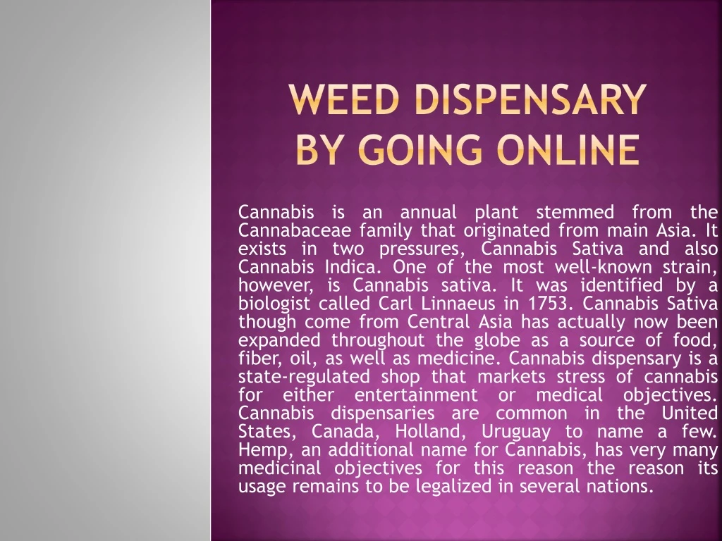 weed dispensary by going online