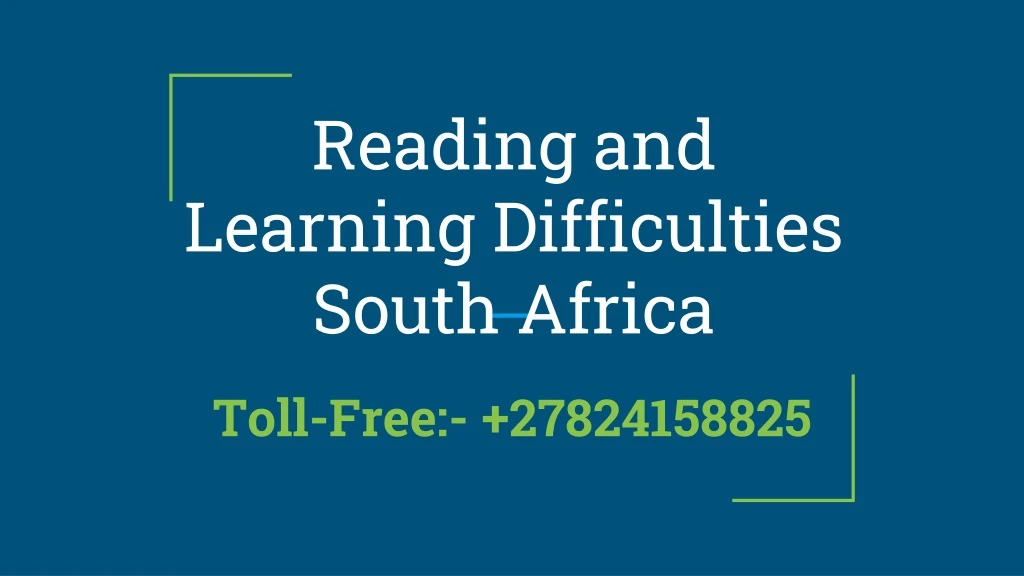 reading and learning difficulties south africa