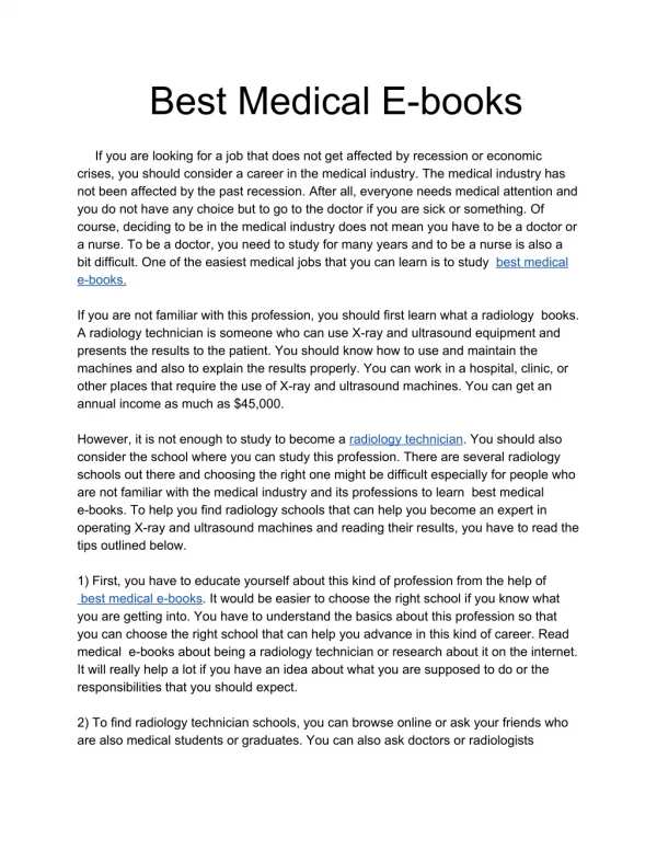 Best Medical e-book