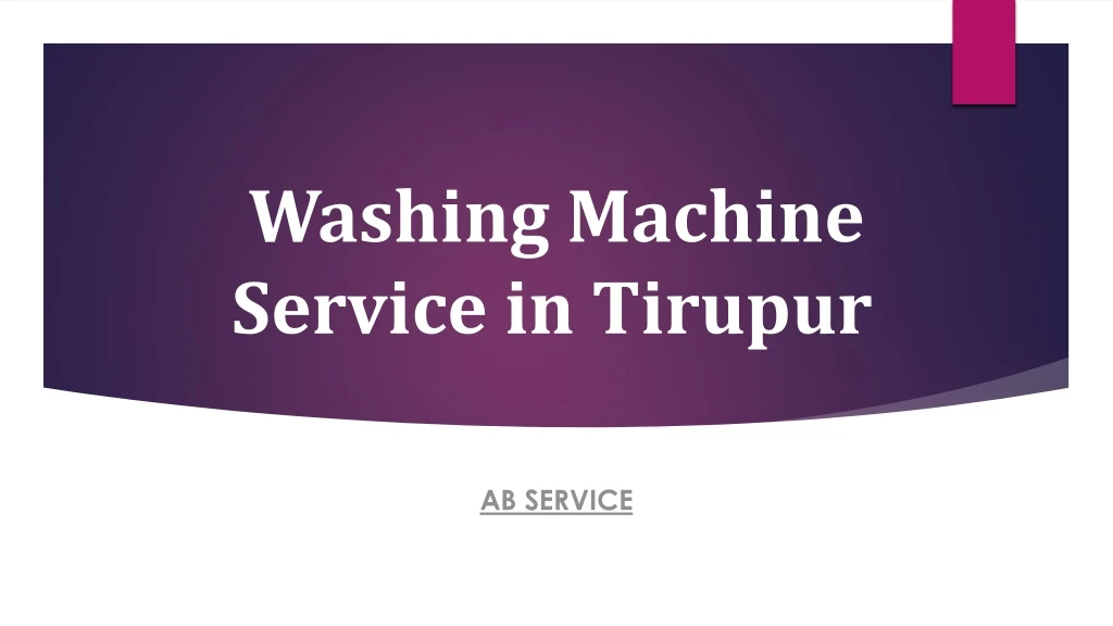 washing machine service in tirupur