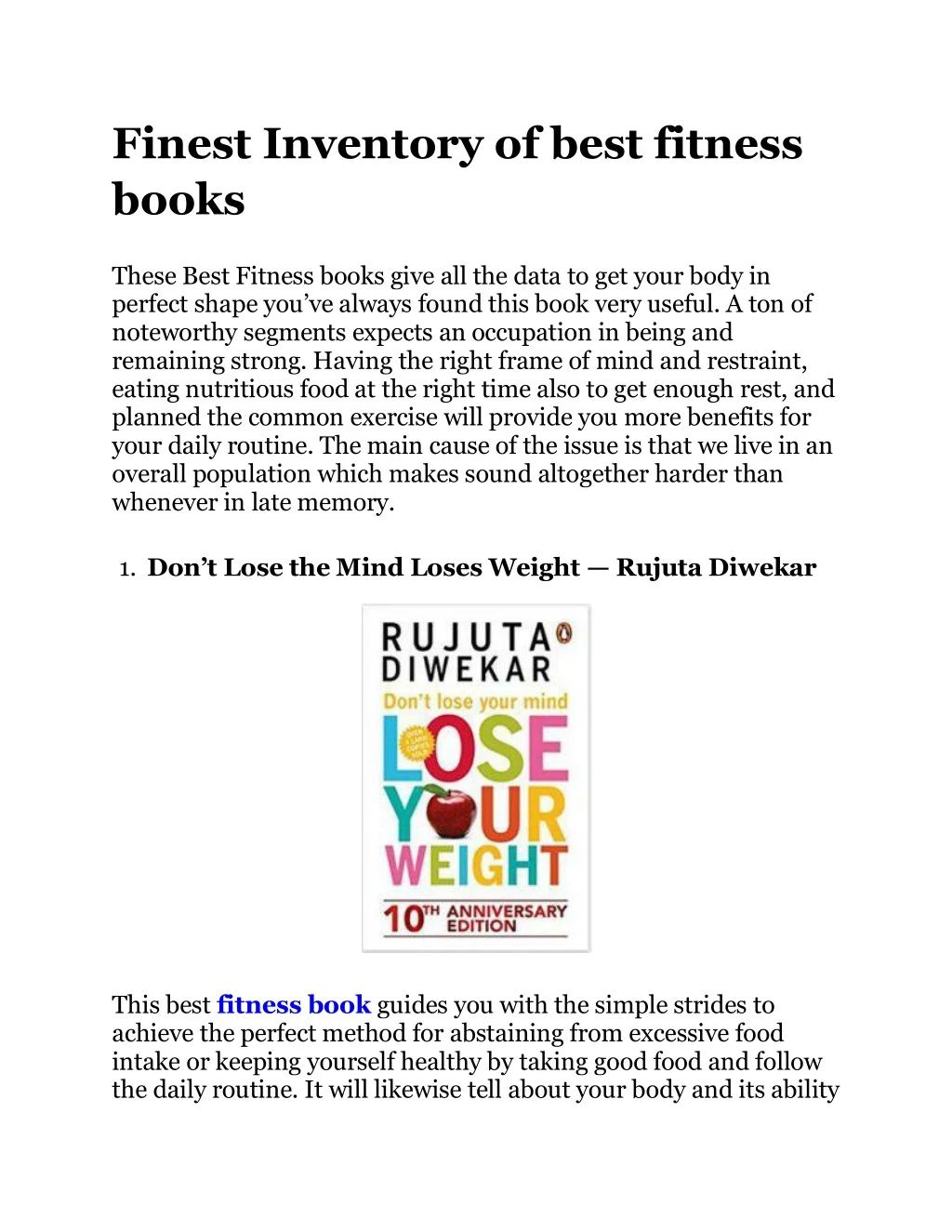 finest inventory of best fitness books