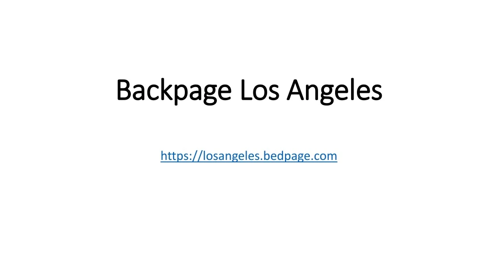 backpage los angeles