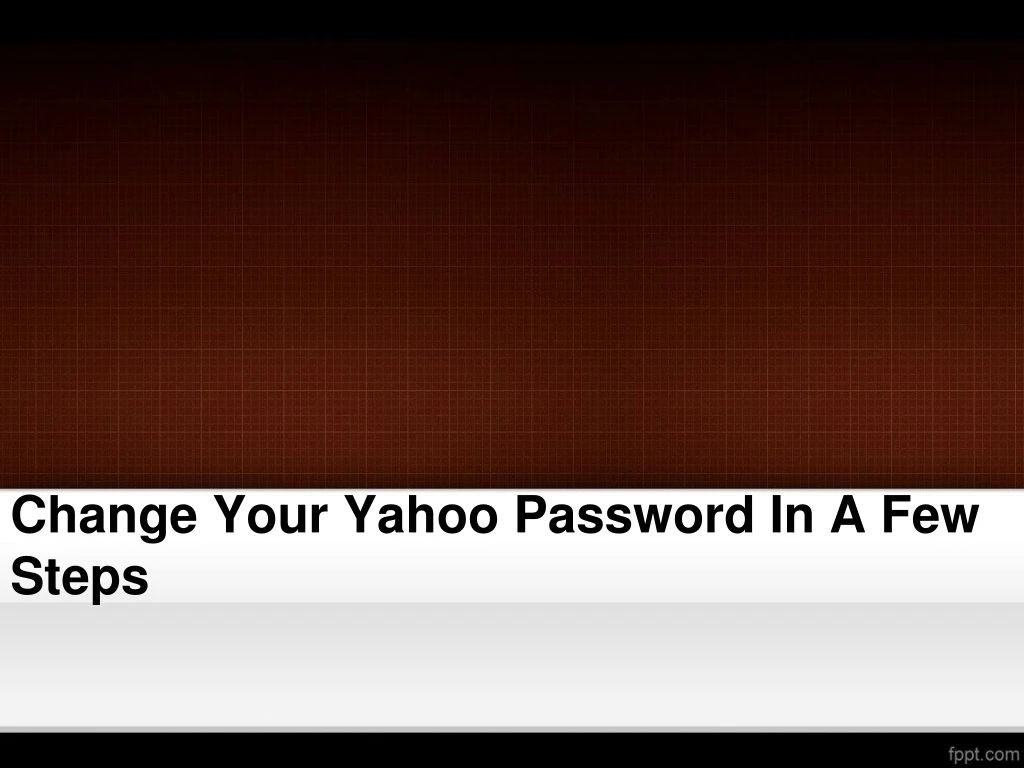 change your yahoo password in a few steps