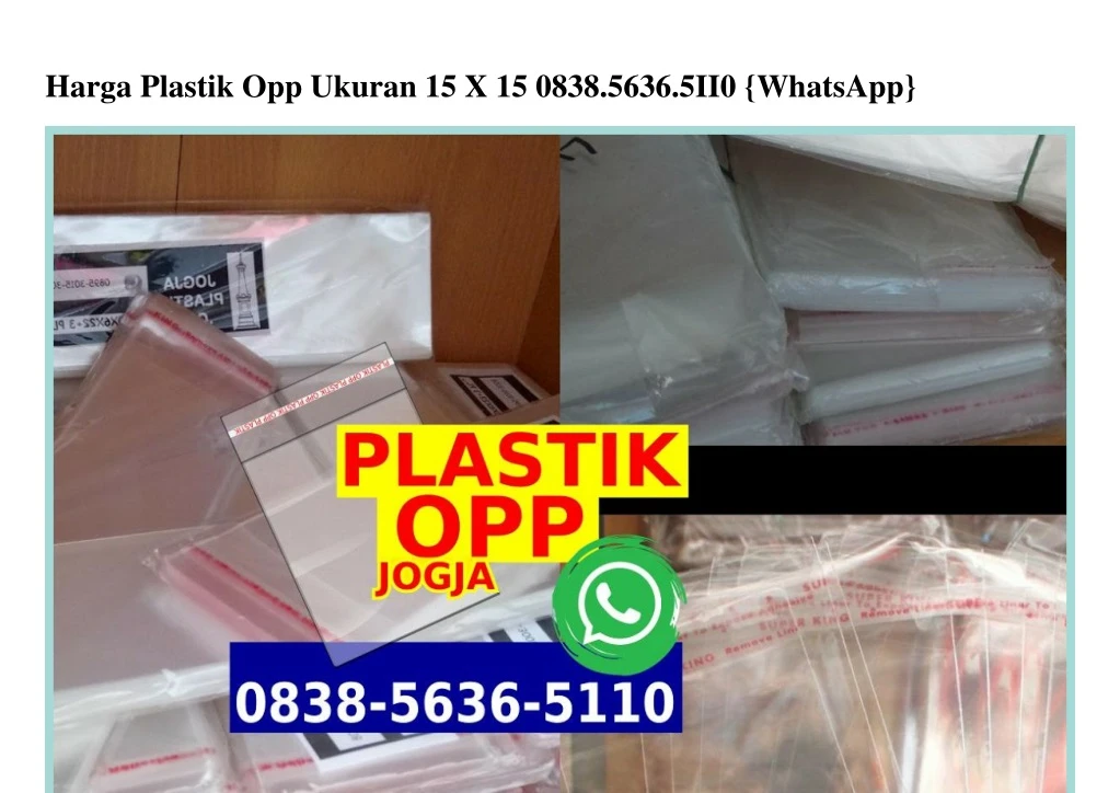 harga plastik opp ukuran 15 x 15 0838 5636 5ii0